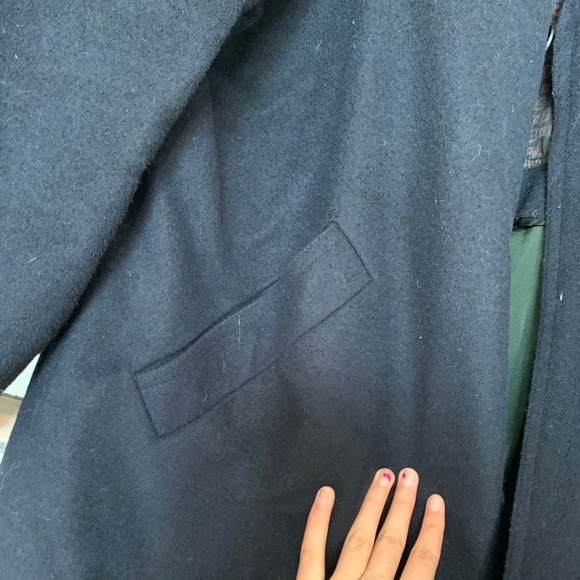 Navy wool trench coat - Picture 3 of 5